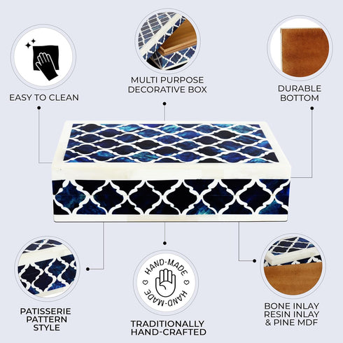 Handicrafts Home Handmade Decorative Box, Patisserie Pattern Storage Organizer for Keepsakes and Home Decor