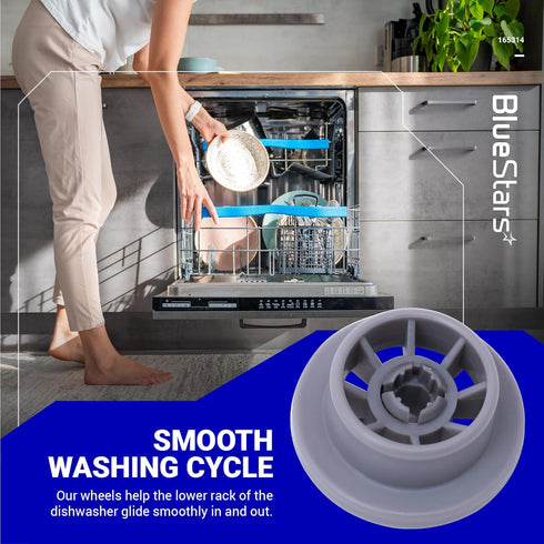 BlueStars 165314 Dishwasher Lower Rack Wheel, Compatible for Bosch & Kenmore, Replaces 420198 423232 - PACK OF 8