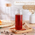 6 Pack 16 oz Zubebe Glass Juice Bottles with Lids Wide Mouth Water Bottles Reusable Juice Containers with Bamboo