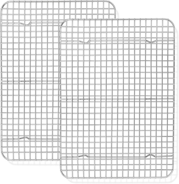 TeamFar Cooling Racks, 2 Pack Stainless Steel Grid Wire Rack, 15.3’’ x 11.2’’, Non-Toxic Oven Rack for Baking, Roasting