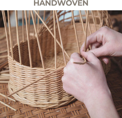 GRANNY SAYS 2-Pack Wicker Baskets for Organizing, Waterproof Woven Storage Basket with Handles