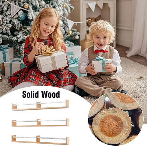 birola Bookshelf,Set 3 3) Nursery of White Wood Floating Bookshelf for Kids,Nursery Shelves for Wall,Bathroom Decor
