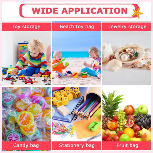 12 Pack Swimming 6 Saintrygo Mesh Beach Bag Shell Collecting Bag Bulk Beach Tote Party Favor Sand Toy Bags with Zipper