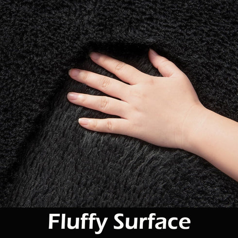 6x9 HOMORE Rugs for Living Room Black Fluffy Area Rug Modern Shag Rugs for Bedroom, Super Soft and Comfy Carpet, Cute