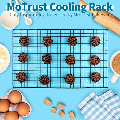 Non-Stick Steel Baking & Cooling Rack, Heavy Duty Oven Safe for Cookies, Cakes, Breads - 9.84"x15.9" - 1 Piece