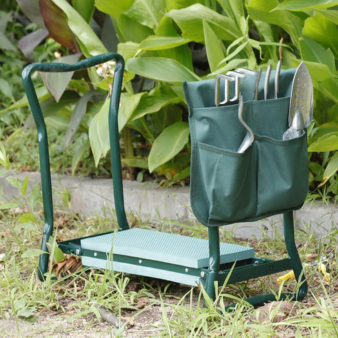 ZenStyle Foldable Garden Kneeler Seat with Tool Pouch Portable Garden Bench with EVA Foam Padded Kneeling Pad Gardening
