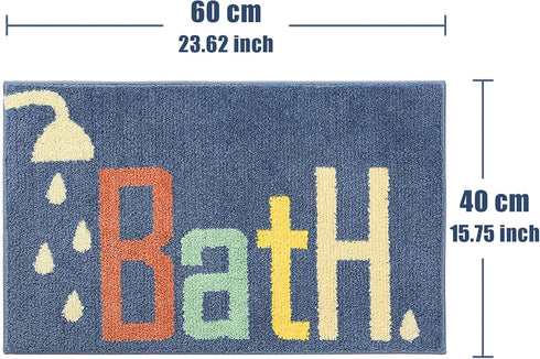 Non-Slip Soft Microfiber Bathroom Rug Mat Set, Washable Water Absorbent Colourful Cute Bath Mats for Kids, Toilet,