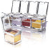 Acrylic Seasoning Box Set, 4 Piece Clear Premium Quality Storage Rack Spice