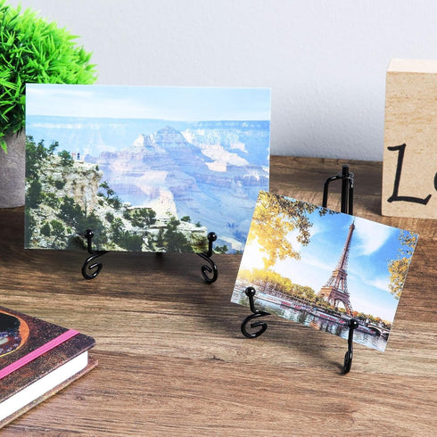 Juvale 4 Pack Iron Easel Display Stand, 5 Inch Decorative Easel for Tabletop, Plates, Pictures, Paintings