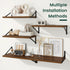 12 Inch 16W 12D Set 2, Floating Shelves, Deep Rustic Wood Wall Storage, x Wall Shelves of Heavy Duty Metal Brackets