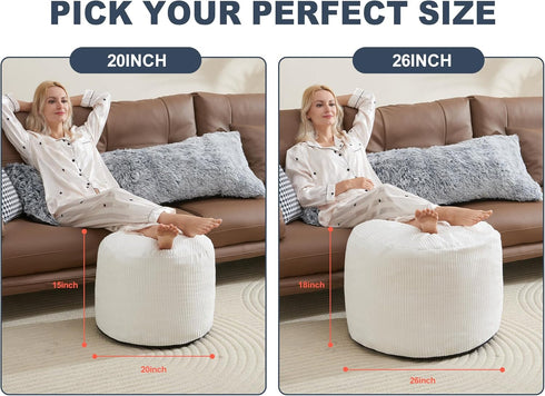 20x15 WSOFRLAC Small Pouf Ottoman Foot Rest Footstool and Ottomans Small for Couch Foot Stools for Living Room Boho
