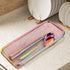 Silverware Drawer Organizer, Rainbow Mesh Kitchen Drawer Organizers, Stackable Storage Basket for Flatware, Pack of 2