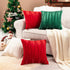 Top Finel Emerald Green Christmas Decorative Throw Pillow Covers, 20 X 20 Inch, Soft Velvet Cushion Case (Pack of 2)