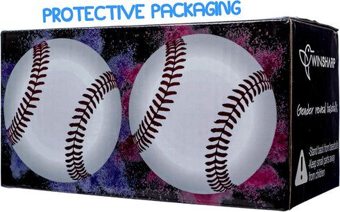 Set Gender Reveal Baseball - (Blue and Pink Balls) Exploding with Powder - Best Idea for Boy or Girl Baby Revealing
