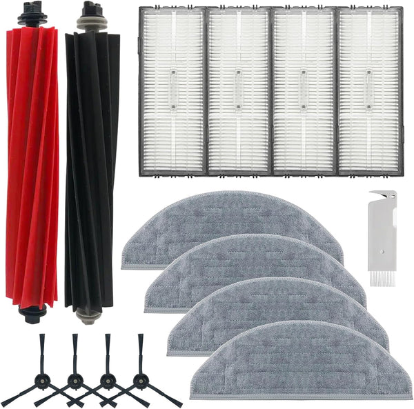 Vacuum Accessories for Roborock S8/S8+/S8 Pro Ultra Robot Vacuum Cleaner, 2 Dual Roller + Mop Pads + Filters