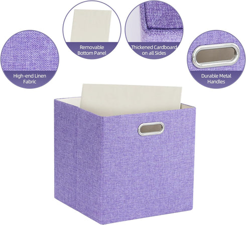 Foldable Cube Storage Bin Organizing Baskets, Fabric Storage Cubes with Handles for Shelf Closet, 13"x13"x13", Pack of