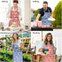 Adjustable Bib Kitchen Cooking Apron for Women/Men, 100% Cotton Gingham Check for Restaurant Cafe Shop