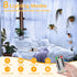 Ollny Curtain Lights 6.6x6.6ft, 200 LED White String Lights with Remote, USB Power Fairy Light for Wedding Decor