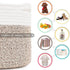 Laundry Hamper, Pure Cotton Rope Woven Basket for Dirty Clothes, 15.5 * 13.5 inches-40L White & Brown Mixed