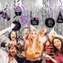 Sweet 16 Birthday Decorations Purple Silver Black, 16th Birthday Party Decor with Foil Hanging Swirls for Women/Girls