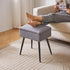 4 15.7" 11.8" 18.1" YD-SMS137G Aibiju Vanity Stool Chair Teddy Velvet with Storage, Grey Ottoman with Storage, Furry