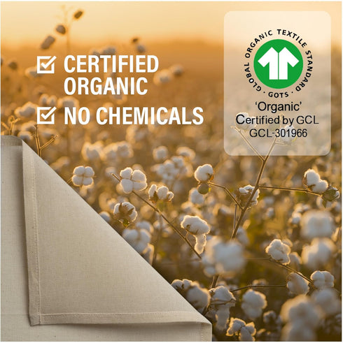 Organic Unbleached Cotton Cheesecloth for Straining, 2 Reusable Hemmed Squares, GOTS Certified, Large 23" x 23"