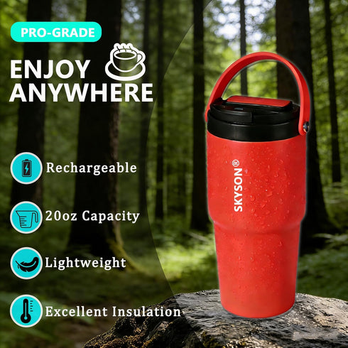 Machine,20 oz Portable Coffee Maker Mug for Travel,Mini Espresso Coffee Thermos Cup with Lid Fast Extraction Electric