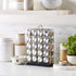 20 Amazon Basics Jars Spice Rack Organizer, Space-Saving Kitchen Organizer with Glass Spice Jars, Sturdy, Silver