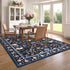 4x6, GarveeHome Floral Washable Rug Non-Slip Low Pile Botanical Carpet, Vintage Farmhouse Area Rug for Bedroom Nursery