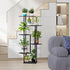 6 HAYOFAMY Tier Plant Stand Indoor, Tall Plant Shelf Metal Wood Multiple, Flower Pot Holder for Living Room Office