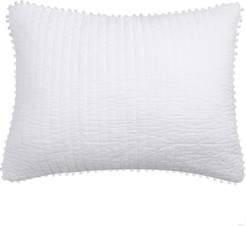 Levtex Home White Pom Pom Standard Sham