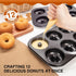 HONGBAKE 2 Pack Donut Pan, Upgraded Deepened 6 Cavity Mini Bagel Mold for Oven, Nonstick and Heavy Duty