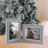Vertical Horizontal Art Double 4x6 Grey Wood Foldable Picture Frame - 3.5x5.5 Opening