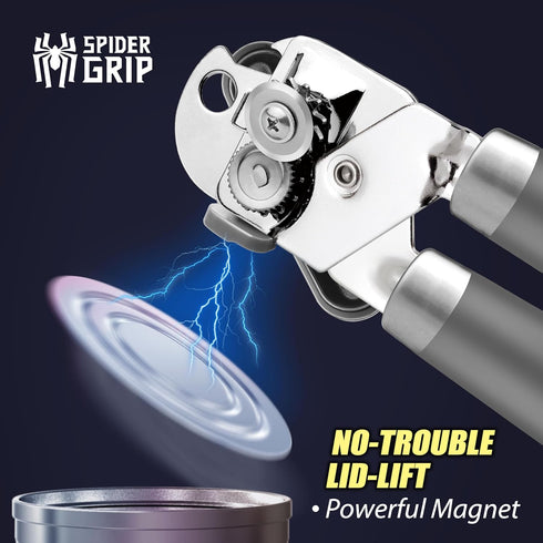 Can Opener, No-Trouble-Lid-Lift Manual Handheld with Magnet, Smooth Edge Safe Cut for Seniors