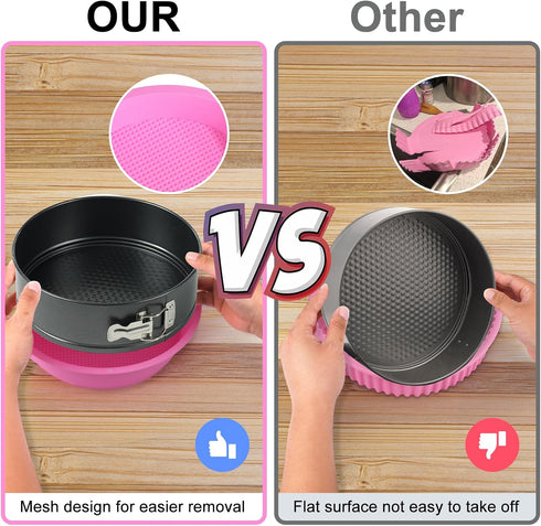 Cheesecake Pan Protector for 9, 9.5, 10 Inch Round Springform Pan, Silicone Water Bath Pan for Baking Accessories
