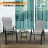 Set 2 VINGLI Patio Chairs of Stackable Outdoor Dining Chairs with Comfortable Sling High Back Chairs and Armrests