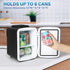 Simple Deluxe 4L/6 Can Mini Fridge, Portable Cooler & Warmer, Freon-Free, Compact Storage for Skincare, Black