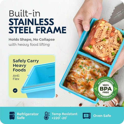 CyhHave 2 Frozen 2 Pack cup Silicone Freezer Trays with Lids, Silicone Soup Freezer Molds, Easily prepare portioned