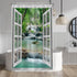 Nature Landscape Shower Curtain, Summer Forest River Waterfall Decorative for Bathroom, Waterproof Fabric 48x72 Inches