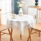 Wolkemer Elegant White Lace Jacquard Small Square Tablecloth for End Side Coffee