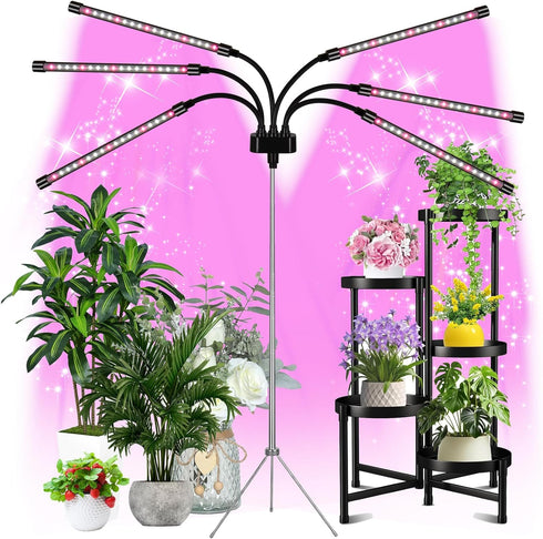 Mefflypee Grow Lights for Indoor Plants, LED Grow Light Stand, Red White Full