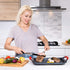 Moss & Stone Griddle Aluminum BBQ, 18x11" Rectangle Grill Pan, Non-stick Flat Top Griddle for Indoor Cooking