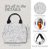Steel Mill & Co Insulated Lunch Tote Bag for Women, Large Capacity Cooler Lunch Box (Black Dots)