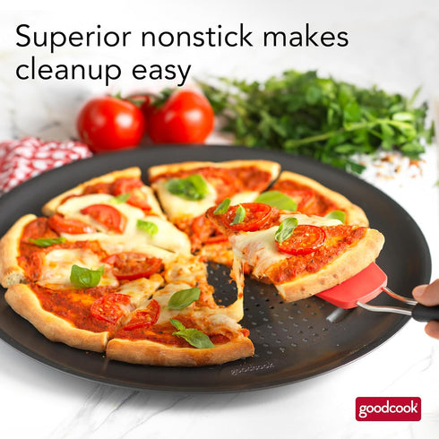 GoodCook AirPerfect Nonstick 16” Pizza Pan, Perforated Round Pizza Tray for Oven, Carbon Steel Baking Pan
