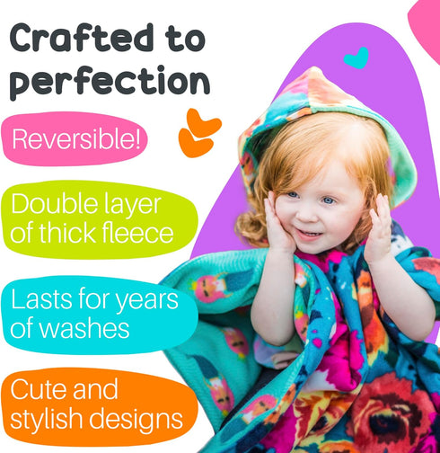 Birdy Boutique Car Seat Poncho for Kids, Reversible Warm Blanket Safe to Use Over Seat Belts, Mermaid Floral