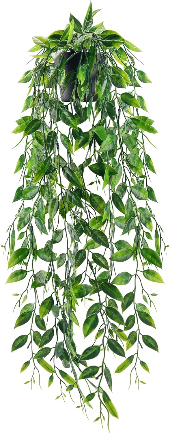 Der Rose 1Pcs Small Fake Hanging Plants Artificial Pea Pod Faux Hanging