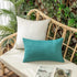 Woaboy Set of 2 Outdoor Waterproof Throw Pillow Covers, Decorative Turquoise Farmhouse Pillowcase 12x20 inch for Sofa