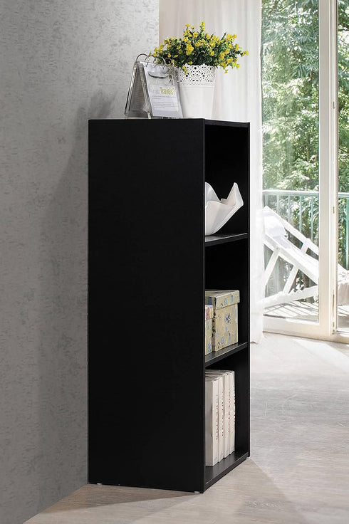 Hodedah Import Black 3 Shelf Bookcase