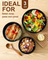 Hasense Mixing Bowls Set of 3, Large Ribbed Black Bowls 1.5/1/0.5 Qt for Kitchen, Cooking, Baking & Serving