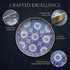 13 INCH Zosenley Round Decorative Tray, Plastic with Handles, Modern Vanity and Serving for Ottoman, Coffee Table
